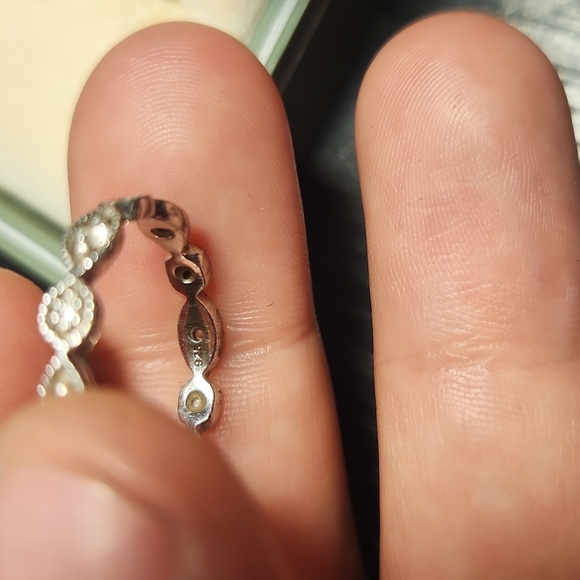 UNIQUE MARQUISE Vintage Sterling Silver Ring Sz8 - Picture 3 of 4